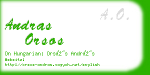 andras orsos business card